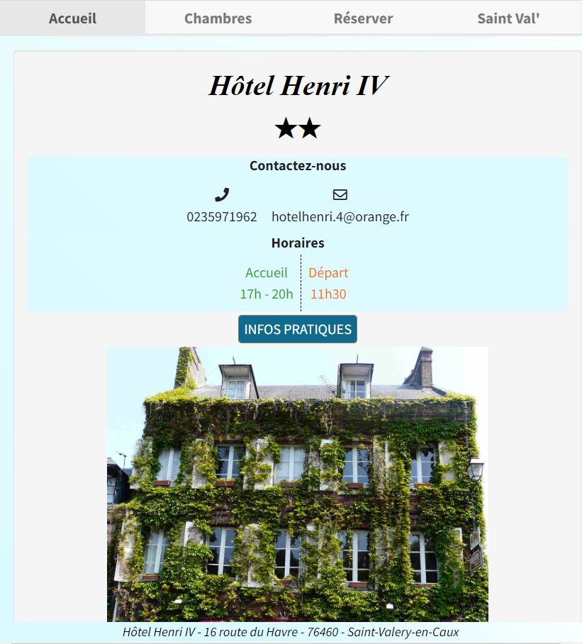 Site web https://hotelhenri4.com